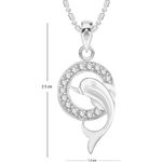 Buy Srikara Alloy Rhodium Plated CZ / AD Dolphin Fashion Jewelry Pendant with Chain - SKP2628R - Purplle