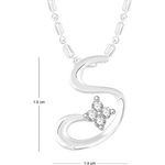 Buy Srikara Alloy Rhodium Plated CZ / AD S Shape Fashion Jewelry Pendant with Chain - SKP2669R - Purplle