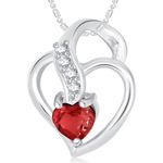 Buy Srikara Alloy Rhodium Plated CZ/AD Well Crafted Heart Valentine Fashion Jewelry Pendant - SKP1768R - Purplle