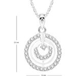 Buy Srikara Alloy Rhodium Plated CZ / AD Circuler Fashion Jewelry Pendant with Chain - SKP2637R - Purplle