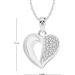 Buy Srikara Alloy Rhodium Plated CZ/AD Open Heart Fashion Jewelry Pendant with Chain - SKP2596R - Purplle