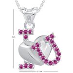 Buy Srikara Alloy Rhodium Plated AD I Love U Heart Valentine Fashion Jewelry Pendant - SKP1826R - Purplle