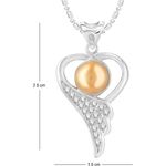 Buy Srikara Alloy Rhodium Plated CZ/AD Pearl Studded Fashion Jewellery Pendant Chain - SKP2734R - Purplle