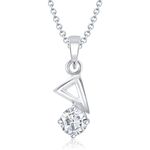 Buy Srikara Alloy Rhodium Plated Passionate Solitaire Jewelry Pendant with Chain - SKP1081R - Purplle