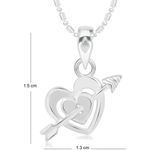 Buy Srikara Alloy Rhodium Plated CZ/AD Love Heart Fashion Jewelry Pendant with Chain - SKP2337R - Purplle