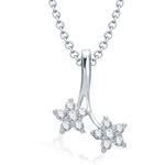Buy Srikara Alloy Rhodium Plated CZ Two Star Rhodium Plated Fashion Jewelry Pendant - SKP1071R - Purplle