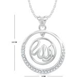 Buy Srikara Alloy Rhodium Plated CZ / AD Allah Fashion Jewellery Pendant with Chain - SKP2362R - Purplle