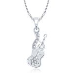 Buy Srikara Alloy Rhodium Plated CZ / AD Fashion Jewellery Pendant with Chain - SKP1047R - Purplle