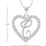 Buy Srikara Alloy Rhodium Plated CZ/AD Alphabet "C" in Heart Fashion Jewelry Pendant - SKP2293R - Purplle