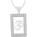 Buy Srikara Alloy Rhodium Plated CZ / AD Om Fashion Jewellery Pendant with Chain - SKP2773R - Purplle
