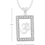 Buy Srikara Alloy Rhodium Plated CZ / AD Om Fashion Jewellery Pendant with Chain - SKP2773R - Purplle