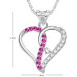 Buy Srikara Alloy Rhodium Plated CZ/AD Decent Heart Fashion Jewellery Pendant Chain - SKP2416R - Purplle