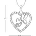 Buy Srikara Alloy Rhodium Plated CZ/AD Alphabet "H" in Heart Fashion Jewelry Pendant - SKP2298R - Purplle