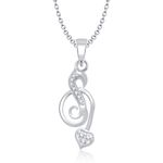 Buy Srikara Alloy Rhodium Plated CZ / AD Fashion Jewellery Pendant with Chain - SKP1034R - Purplle
