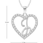 Buy Srikara Alloy Rhodium Plated CZ/AD Alphabet "J" in Heart Fashion Jewelry Pendant - SKP2300R - Purplle