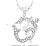 Buy Srikara Alloy Rhodium Plated CZ / AD Om Fashion Jewellery Pendant with Chain - SKP2775R - Purplle
