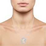 Buy Srikara Alloy Rhodium Plated CZ / AD Om Fashion Jewellery Pendant with Chain - SKP2775R - Purplle