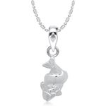 Buy Srikara Alloy Rhodium Plated CZ / AD Fish Design Fashion Jewellery Pendant Chain - SKP1376R - Purplle