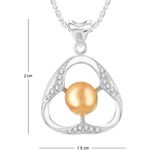 Buy Srikara Alloy Rhodium Plated CZ Pearl Studded Triangle Fashion Jewellery Pendant - SKP2732R - Purplle