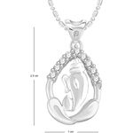 Buy Srikara Alloy Rhodium Plated CZ / AD Ganesh Fashion Jewellery Pendant with Chain - SKP2770R - Purplle