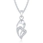 Buy Srikara Alloy Rhodium Plated CZ/AD Heart Design Rhodium Plated Fashion Jewelry Pendant - SKP1066R - Purplle
