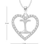 Buy Srikara Alloy Rhodium Plated CZ/AD Alphabet "I" in Heart Fashion Jewelry Pendant - SKP2299R - Purplle