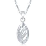 Buy Srikara Alloy Rhodium Plated CZ/AD Petal Shaped Fashion Jewellery Pendant Chain - SKP1070RA - Purplle