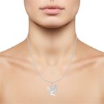 Buy Srikara Alloy Rhodium Plated CZ/AD Trishul Om Fashion Jewelry Pendant with Chain - SKP2769R - Purplle