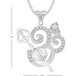 Buy Srikara Alloy Rhodium Plated CZ/AD Trishul Om Fashion Jewelry Pendant with Chain - SKP2769R - Purplle