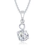 Buy Srikara Alloy Rhodium Plated CZ/AD Modish Art Solitaire Fashion Jewelry Pendant - SKP1060RA - Purplle