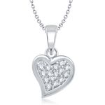 Buy Srikara Alloy Rhodium Plated CZ / AD Fashion Jewellery Pendant with Chain - SKP1044R - Purplle