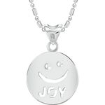 Buy Srikara Alloy Rhodium Plated CZ / AD Beinng Humann Joy Fashion Jewellery Pendant - SKP2232R - Purplle