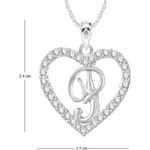 Buy Srikara Alloy Rhodium Plated CZ/AD Alphabet "P" in Heart Fashion Jewelry Pendant - SKP2306R - Purplle