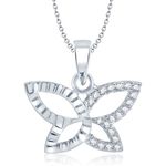 Buy Srikara Alloy Rhodium Plated CZ / AD Fashion Jewellery Pendant with Chain - SKP1033R - Purplle