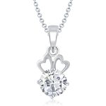 Buy Srikara Alloy Rhodium Efflorescent Solitaire Fashion Jewelry Pendant with Chain - SKP1062R - Purplle