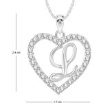 Buy Srikara Alloy Rhodium Plated CZ/AD Alphabet "L" in Heart Fashion Jewelry Pendant - SKP2302R - Purplle