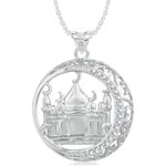 Buy Srikara Alloy Rhodium Plated CZ/AD Islamic Mosque Fashion Jewelry Pendant Chain - SKP2363R - Purplle