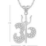 Buy Srikara Alloy Rhodium Plated CZ/AD Trishul Om Fashion Jewelry Pendant with Chain - SKP2774R - Purplle