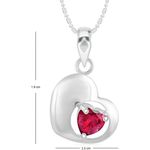 Buy Srikara Alloy Rhodium Plated CZ/AD Red Stone Heart Fashion Jewelry Pendant Chain - SKP2351R - Purplle