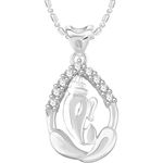 Buy Srikara Alloy Rhodium Plated CZ / AD Ganesh Fashion Jewellery Pendant with Chain - SKP2771R - Purplle