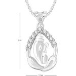 Buy Srikara Alloy Rhodium Plated CZ / AD Ganesh Fashion Jewellery Pendant with Chain - SKP2771R - Purplle