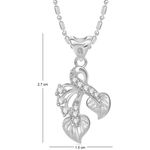 Buy Srikara Alloy Rhodium Plated CZ/AD Dual Leaf Fashion Jewelry Pendant with Chain - SKP2782R - Purplle