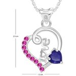 Buy Srikara Alloy Rhodium Plated CZ/AD Love Heart Fashion Jewelry Pendant with Chain - SKP2783R - Purplle