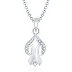 Buy Srikara Alloy Rhodium Plated CZ Attractive Heart Fashion Jewelry Pendant Chain - SKP1068RA - Purplle