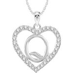 Buy Srikara Alloy Rhodium Plated CZ/AD Alphabet "Q" in Heart Fashion Jewelry Pendant - SKP2307R - Purplle