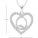 Buy Srikara Alloy Rhodium Plated CZ/AD Alphabet "Q" in Heart Fashion Jewelry Pendant - SKP2307R - Purplle