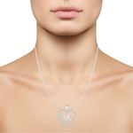 Buy Srikara Alloy Rhodium Plated CZ/AD Alphabet "M" in Heart Fashion Jewelry Pendant - SKP2303R - Purplle