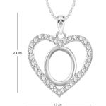 Buy Srikara Alloy Rhodium Plated CZ/AD Alphabet "O" in Heart Fashion Jewelry Pendant - SKP2305R - Purplle