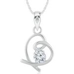 Buy Srikara Alloy Rhodium Plated CZ / AD White Stone Heart Fashion Jewellery Pendant - SKP2352R - Purplle