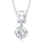 Buy Srikara Alloy Rhodium Plated CZ/AD Solitaire Fashion Jewelry Pendant with Chain - SKP1073RA - Purplle